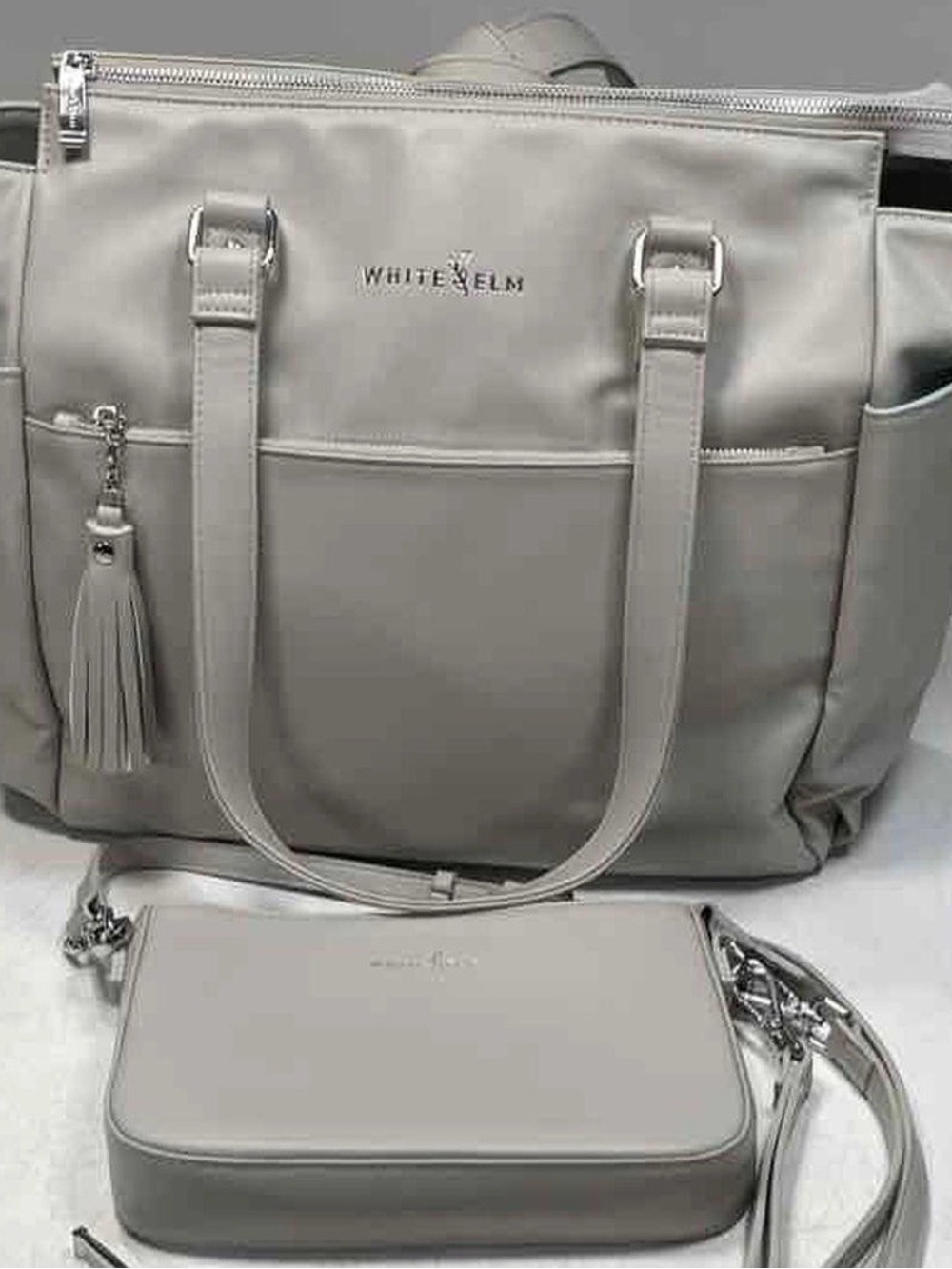 White Elm Women's Full Size Gray Gemini Convertible Backpack & Ara Set!